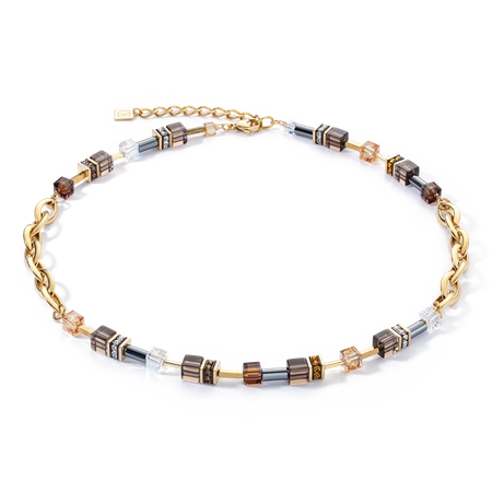 Naszyjnik Coeur de Lion GeoCUBE Chunky Chain łańcuch brąz złoto