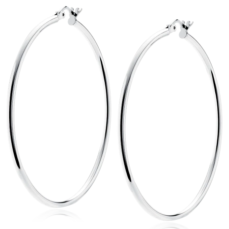 Srebrne kolczyki koła- wysoki połysk 50 mm