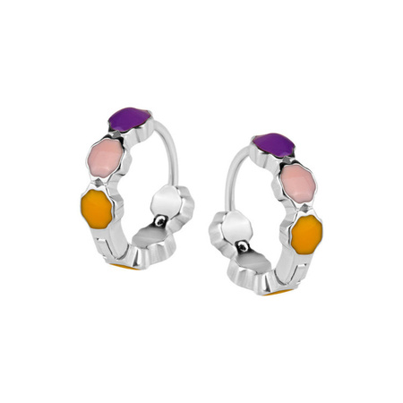 Kolczyki srebrne kółka kolorowe