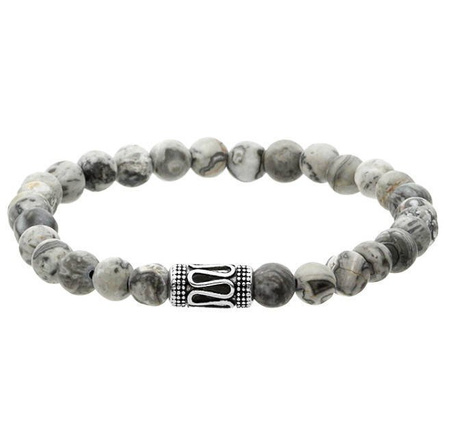 Bransoletka męska na gumce stal jaspis