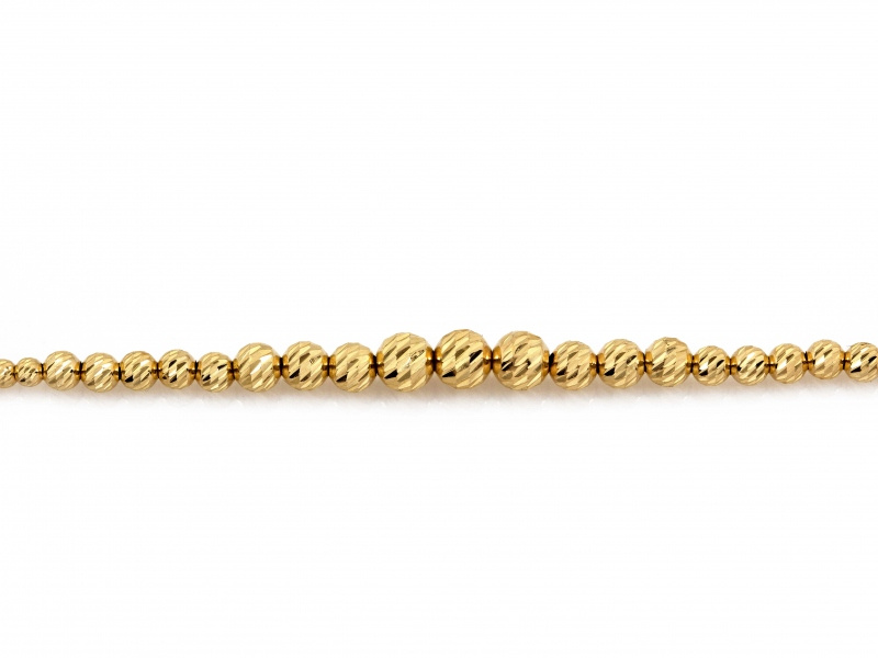 Naszyjnik złoty z diamentowanych kuleczek