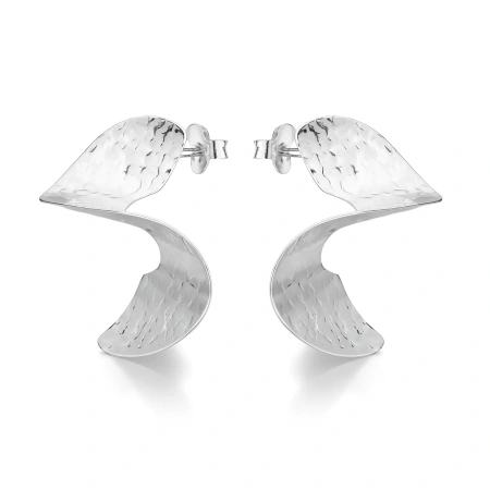 Kolczyki srebrne skręcane fakturowane