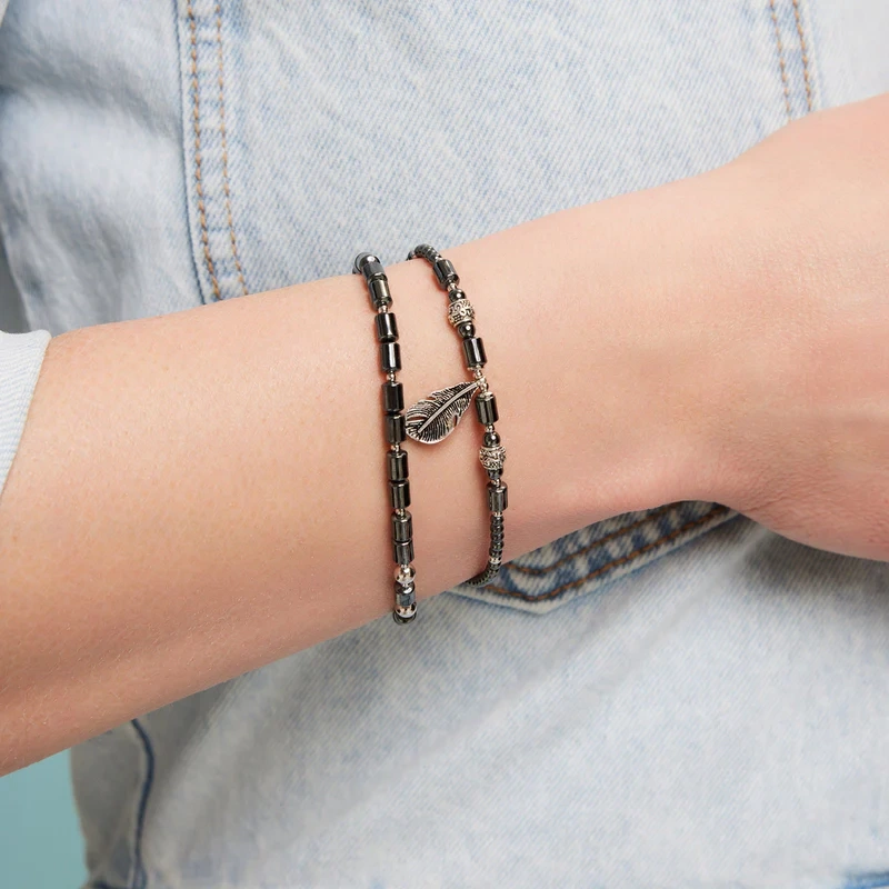 Bransoletka srebrna z hematytem 