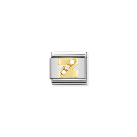 Element link do bransoletek Nomination Composable stal + złoto 18k Z cyrkonie