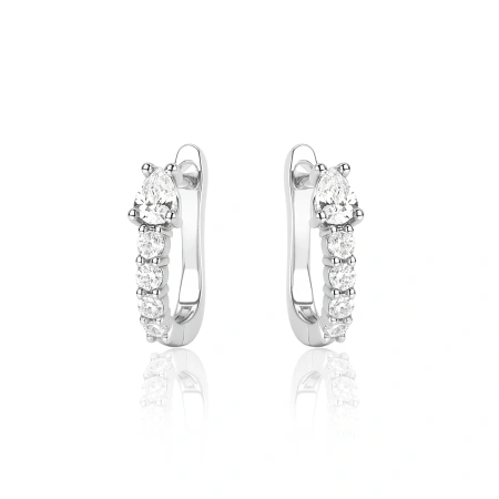 Kolczyki srebrne wiszące z cyrkoniami