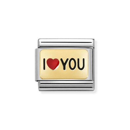 Element link do bransoletek Nomination Composable Stal + Złoto 18k heart You