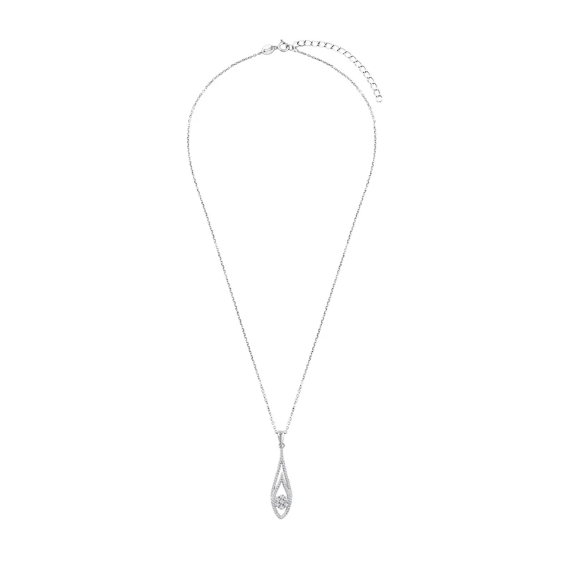 Naszyjnik srebrny z zawieszką z cyrkoniami