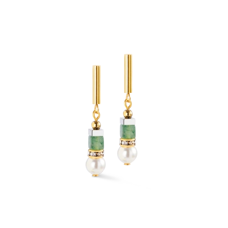 Kolczyki Precious Fusion Offset złoto-zielone