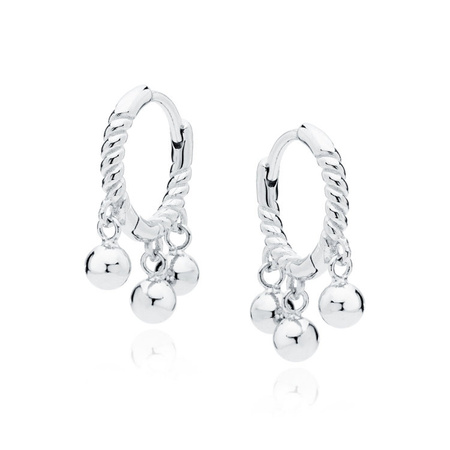 Kolczyki srebrne kółka z kulkami