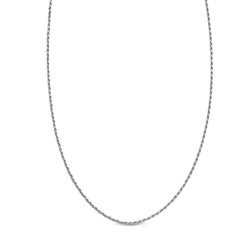 Łańcuszek srebrny rodowany o splocie korda