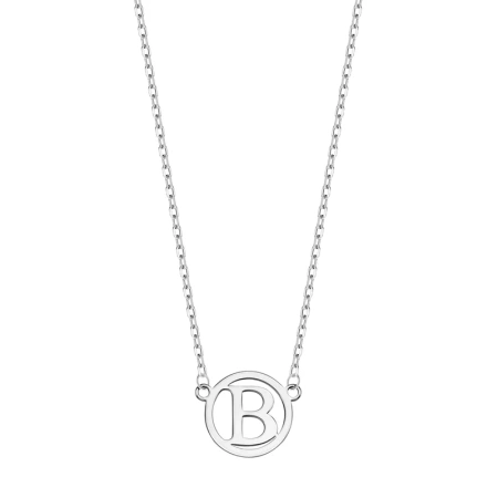 Naszyjnik srebrny zawieszka z literą B w kółku