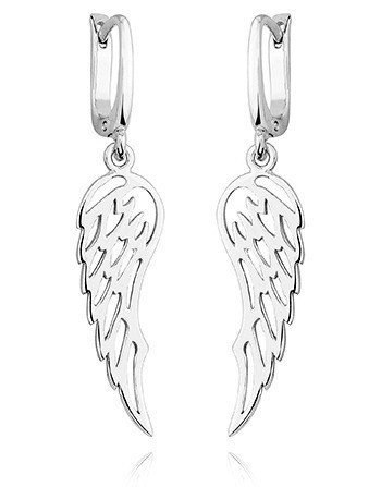 Kolczyki srebrne wiszące skrzydła