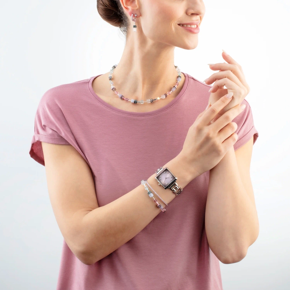 Bransoletka GeoCUBE® Iconic Precious różowo-liliowa
