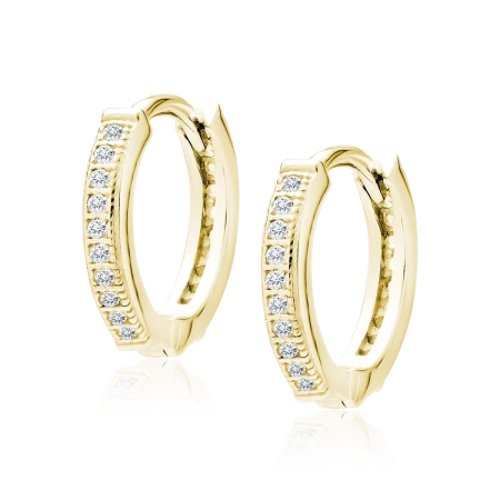 Srebrne kolczyki pozłacane kółka z cyrkoniami