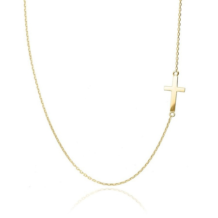 Naszyjnik choker pozłacany krzyż