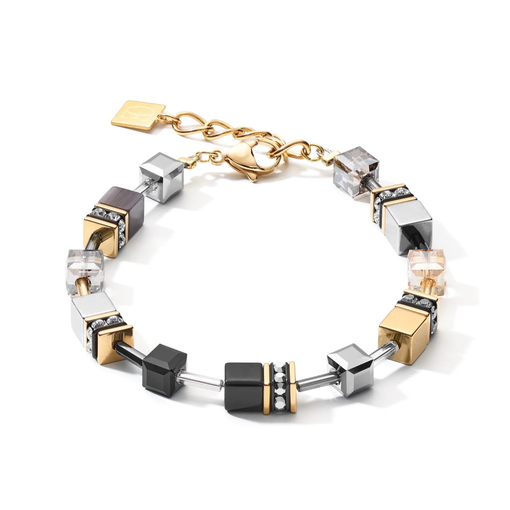Bransoletka GEOCUBE szaro-złota