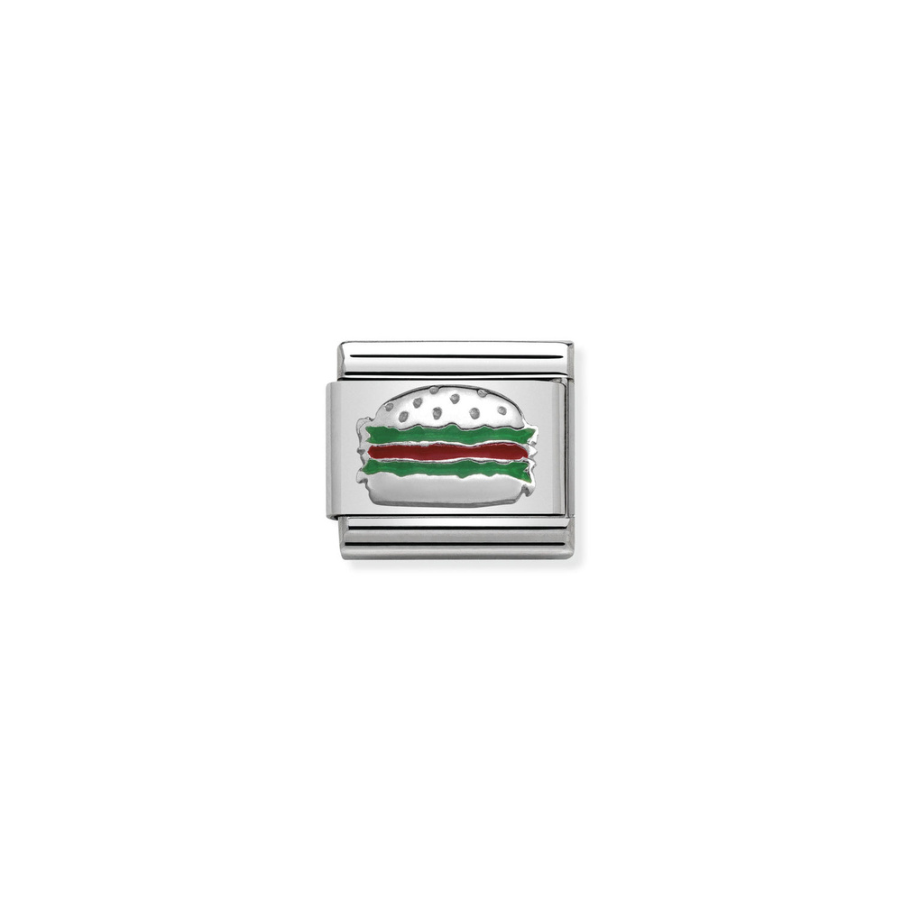 Element link do bransoletek Nomination Composable Stal + srebro 925 hamburger