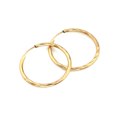 Złote kolczyki kółka diamentowane 2,5 cm