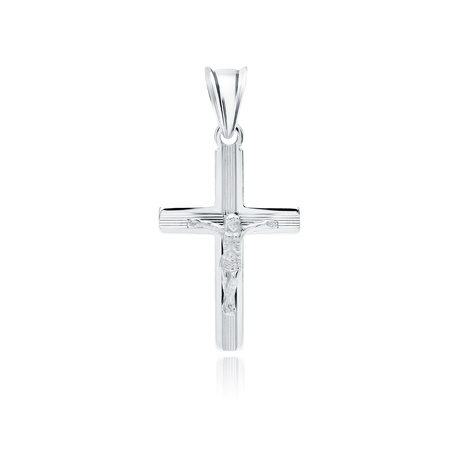 Srebrny krzyżyk zawieszka rodowany
