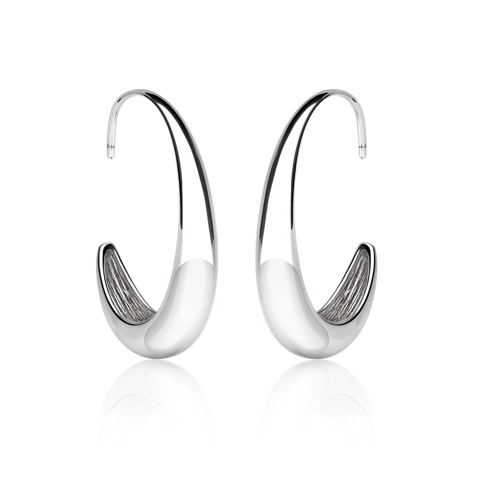 Kolczyki srebrne kółka gładkie na biglu