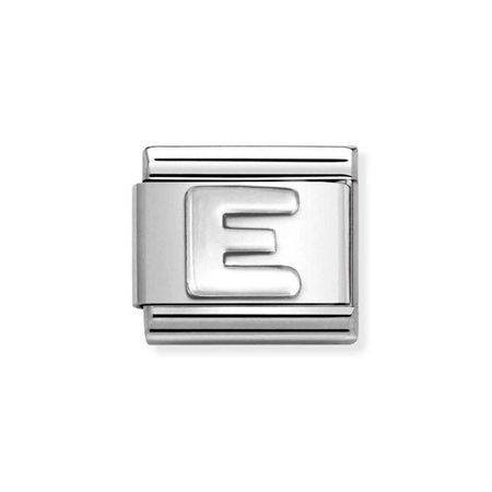 Element link do bransoletek Nomination Composable Stal + Srebro 925 litera E