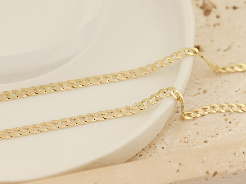 Złoty łańcuszek pancerka 50cm