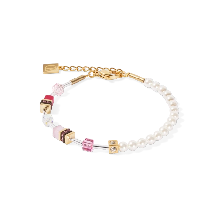Bransoletka GeoCUBE® Mini Fusion Pearls w kolorze złoto-różowym
