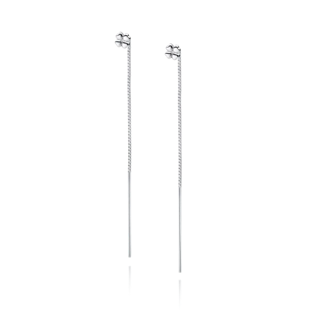 Kolczyki srebrne przeciągane koniczyny