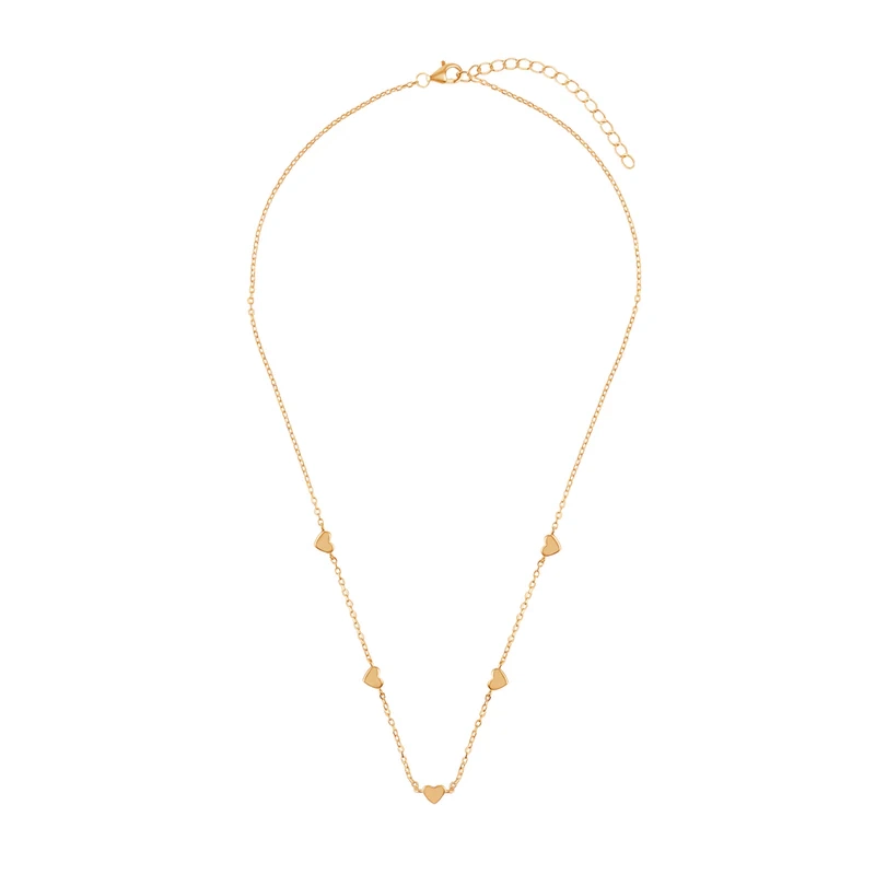 Naszyjnik pozłacany z serduszkami