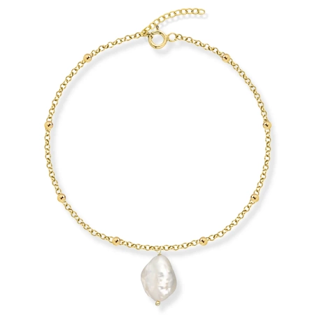 Bransoletka pozłacana z wiszącą perłą