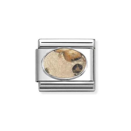 Element link do bransoletek Nomination Composable Stal + Srebro 925 matowy jasper tygrysi