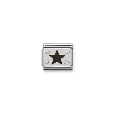 Element link do bransoletek Nomination Composable Stal + srebro 925 gwiazda z cyrkoniami
