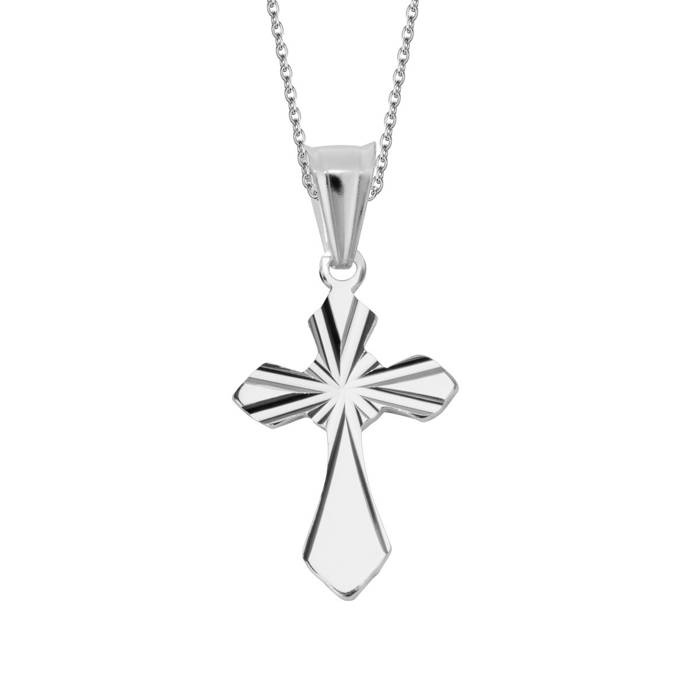 Krzyżyk srebrny diamentowany mały