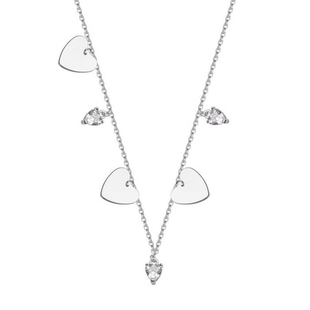 Srebrny naszyjnik choker z serduszkami