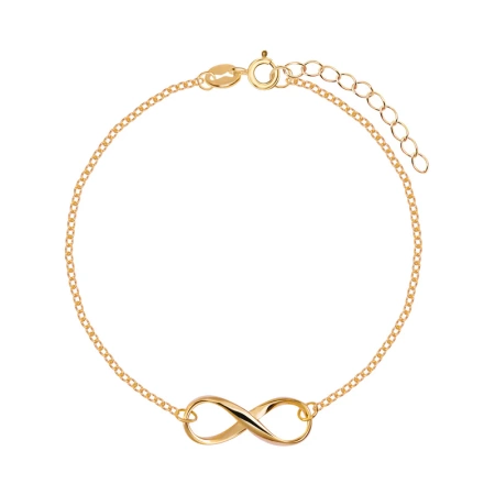 Bransoletka srebrna pozłacana z nieskończonością