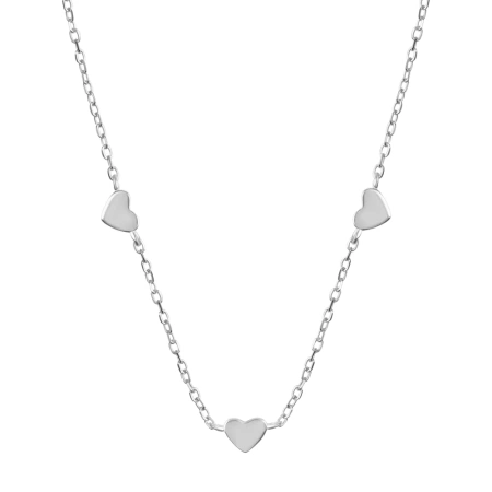 Naszyjnik srebrny z serduszkami