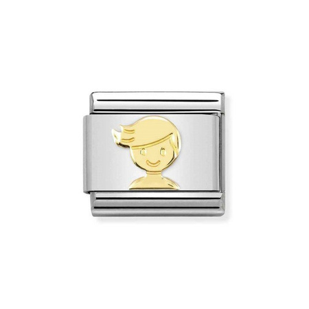 Element link do bransoletek Nomination Composable Stal + Złoto 18k chłopiec