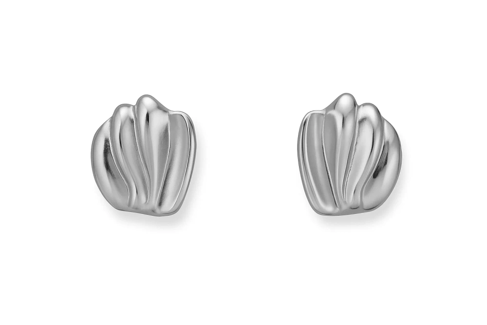 Kolczyki srebrne falowane