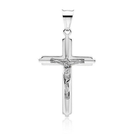 Zawieszka srebrna rodowana krzyż