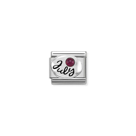 Element link do bransoletek Nomination Composable Stal + Srebro 925 lipiec rubin