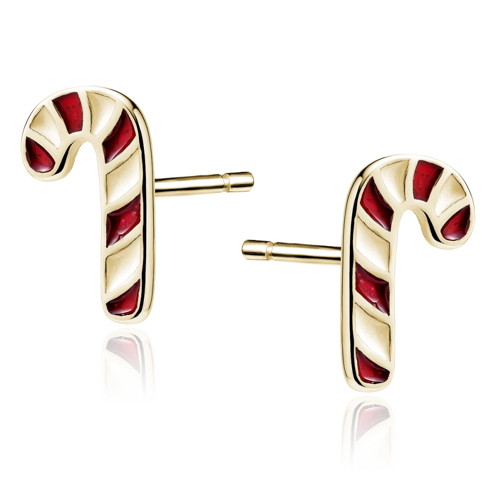 Kolczyki pozłacane cukrowa laska