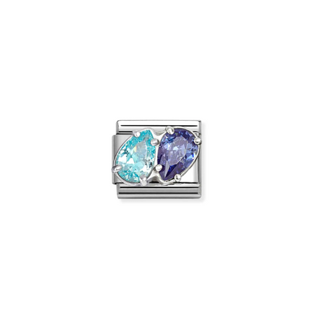 Element link do bransoletek Nomination Composable Stal + Srebro 925 dwie cyrkonie