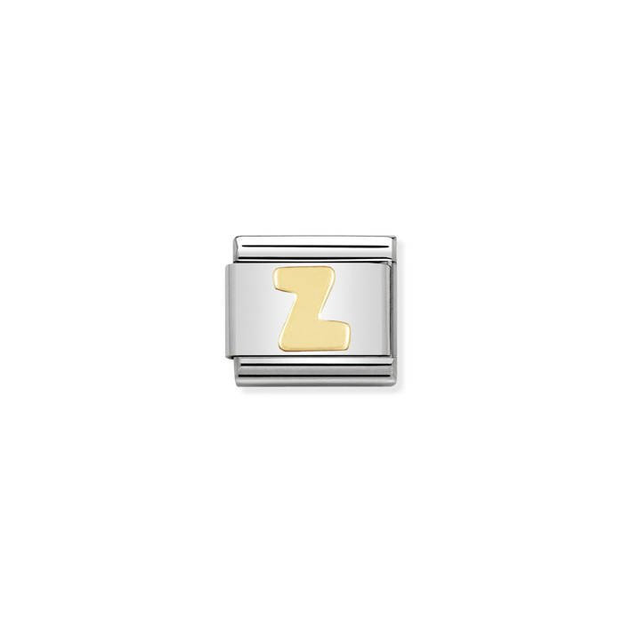 Element link do bransoletek Nomination Composable Stal + Złoto 18k litera Z
