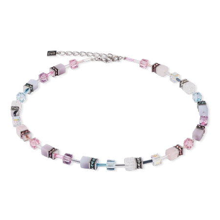 Naszyjnik GeoCUBE® Iconic Precious różowo-liliowy