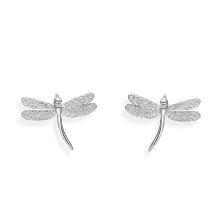 Srebrne kolczyki sztyfty ważki