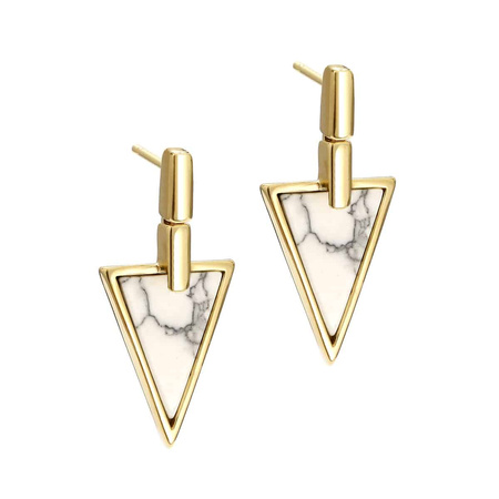 Kolczyki srebrne pozłacane z howlitem