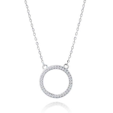 Naszyjnik srebrny kółko z cyrkoniami