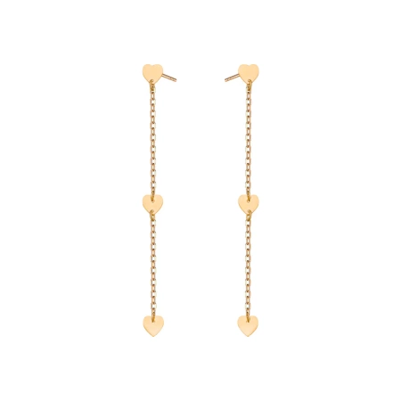 Kolczyki srebrne pozłacane z serduszkami