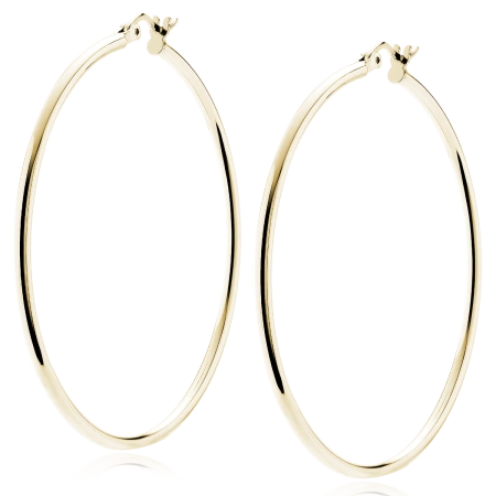 Pozłacane kolczyki koła- wysoki połysk 50 mm