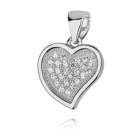 Srebrna zawieszka serce z cyrkoniami